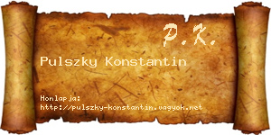 Pulszky Konstantin névjegykártya